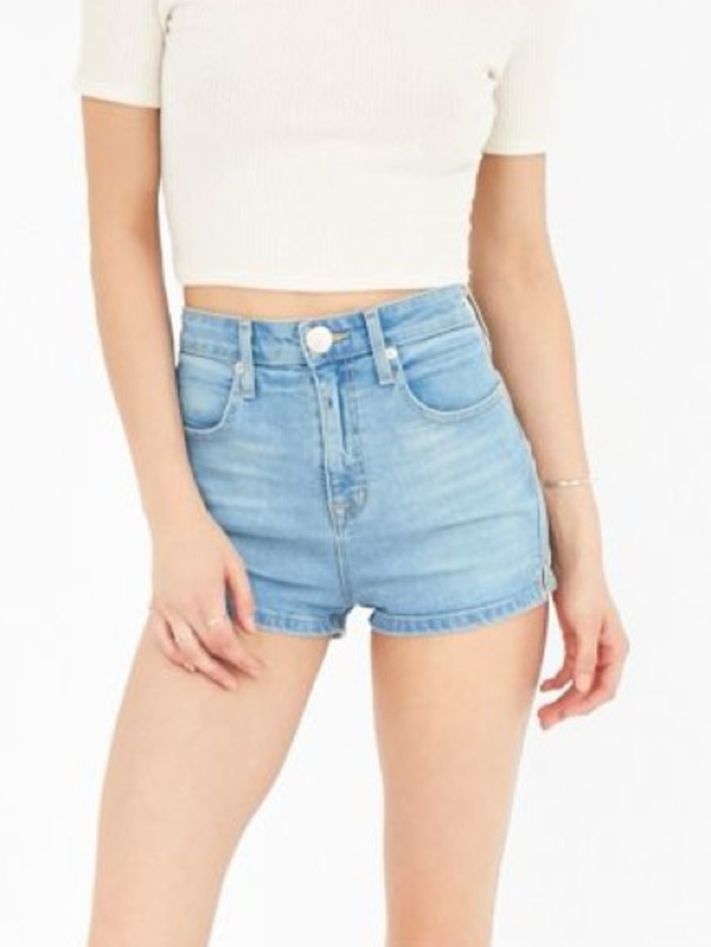 BDG Light Blue High-Rise Denim Shorts